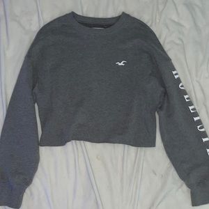 Grey Hollister Cropped Sweatshirt